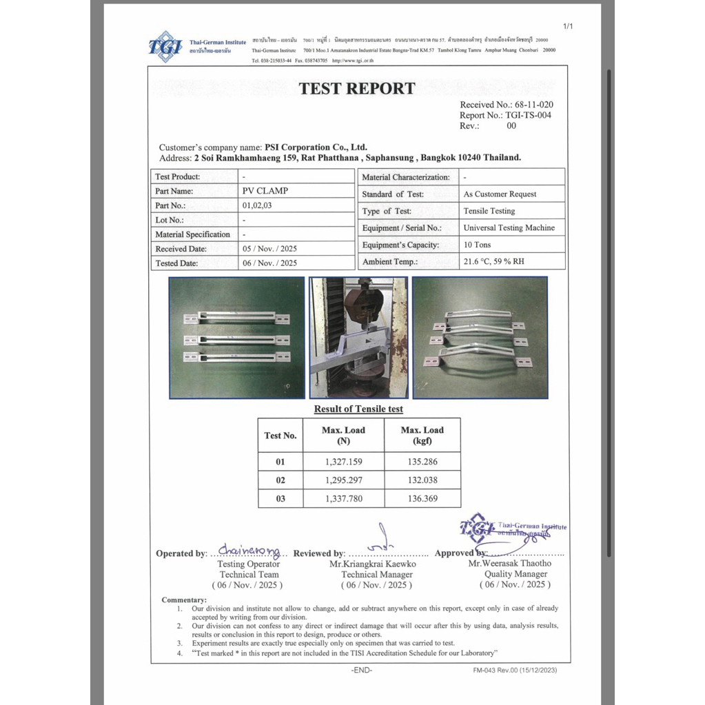 PSI PV Clamp เหล็ก ZAM STEEL ไม่ขึ้นสนิม ( อุปกรณ์ยึด แผงโซลาร์เซลล์ ) สำหรับหลังคาเมทัลชีท 7