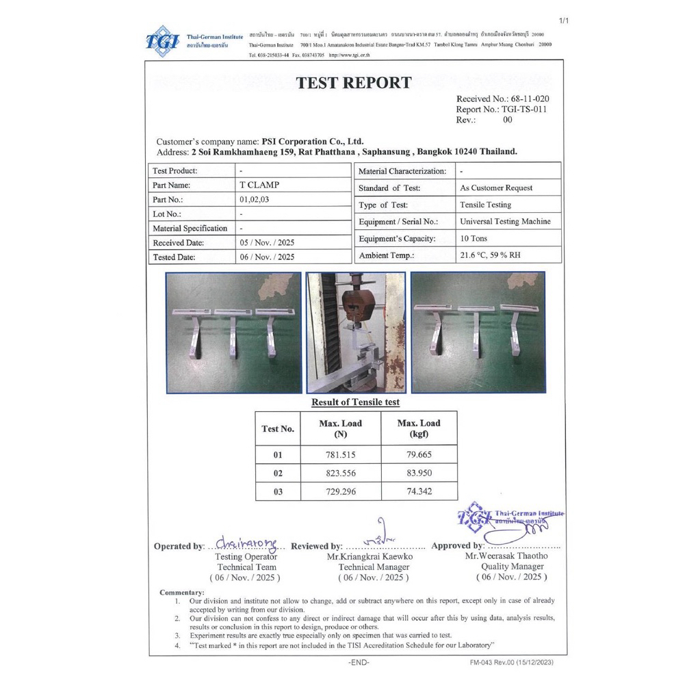 PSI T clamp ( รุ่นใหม่ ติดตั้งรวดเร็ว ไม่ต้องถอดไส้เกลียว ) อุปกรณ์จับยึด แผงโซลาร์เซลล์ 5