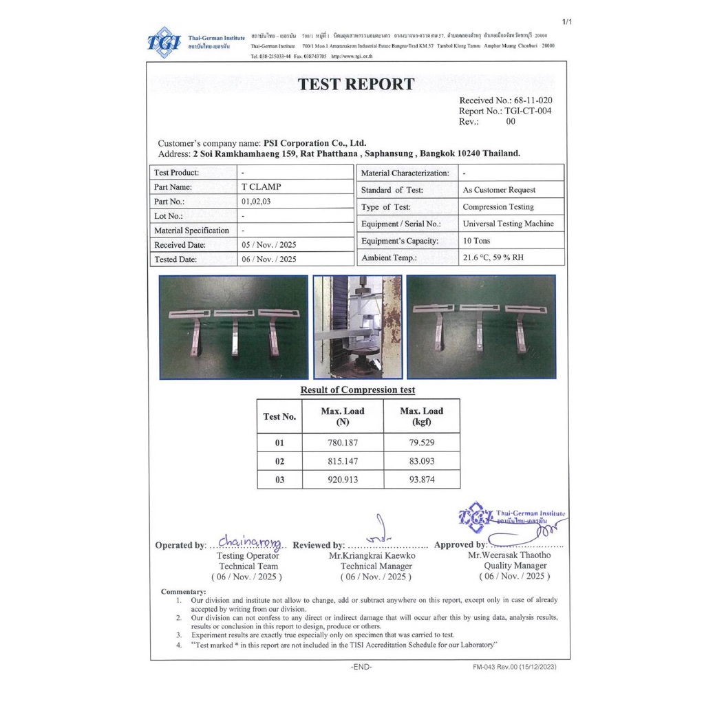 PSI T clamp ( รุ่นใหม่ ติดตั้งรวดเร็ว ไม่ต้องถอดไส้เกลียว ) อุปกรณ์จับยึด แผงโซลาร์เซลล์ 6